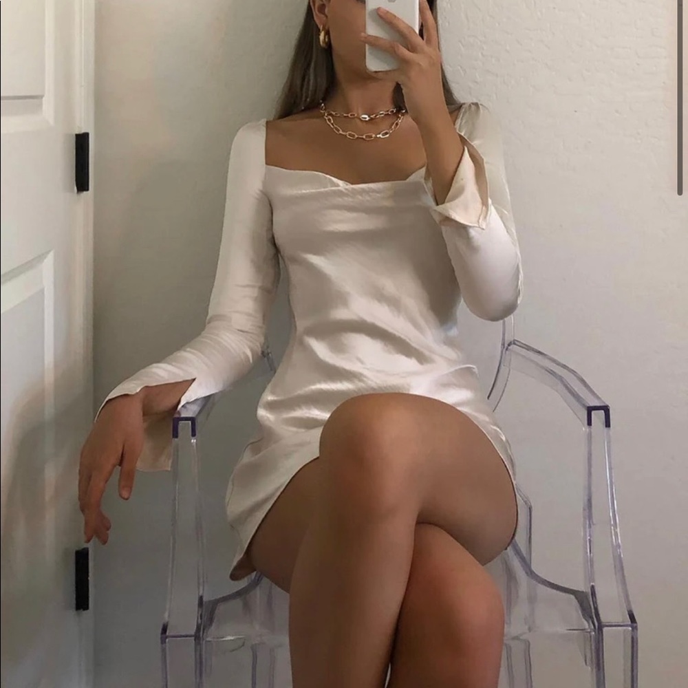 Princess Polly star power dress in champagne